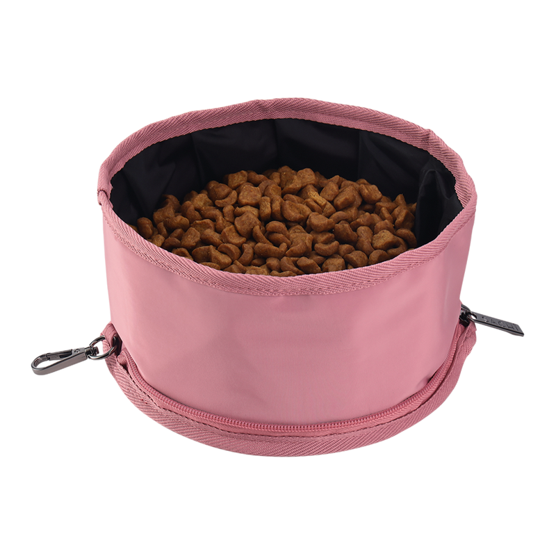 Sachi Pup Bowl Portable Folding Dog Bowl Blush