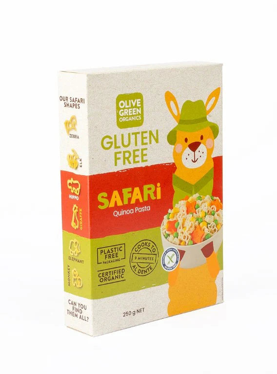 Olive Green Organics Gluten Free Quinoa & Rice Safari Pasta 250g – Fun Kids Pasta Shapes