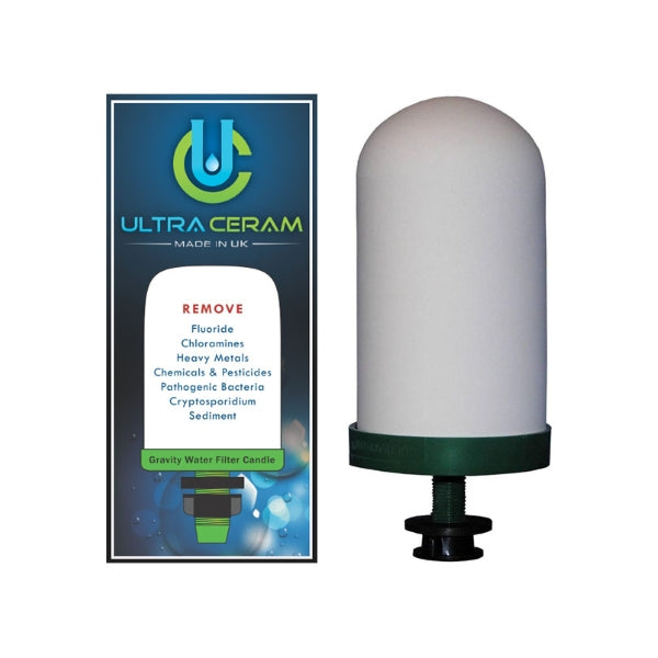 UltraCeram Gravity Water Filter Replacement Candle, Fluoride Removal Cartridge