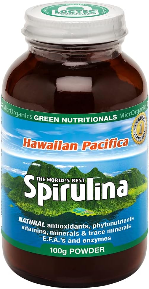 Green Nutritionals Hawaiian Pacifica Spirulina Powder 100g – Premium Blue-Green Algae Superfood Powder