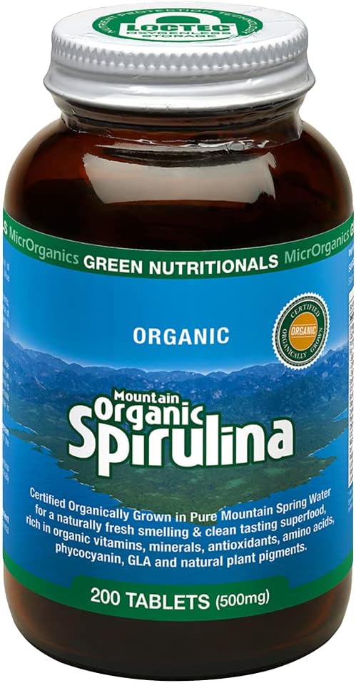 GREEN NUTRITIONALS Mountain Organic Spirulina - 200 tablets