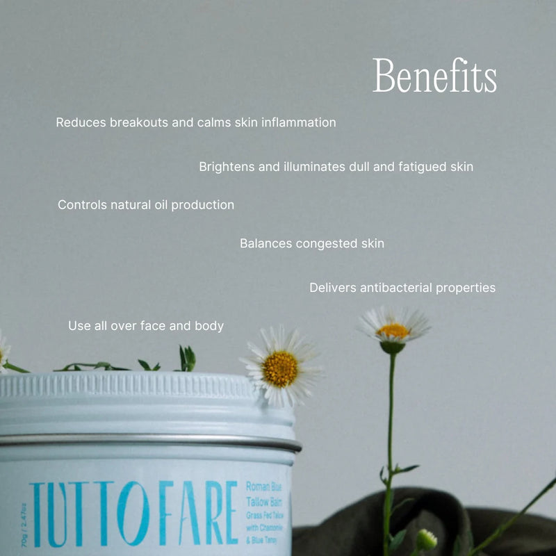 Tuttofare Roman Blue Tallow Balm 70 g | Deeply Nourishing Multi-Purpose Skin Balm