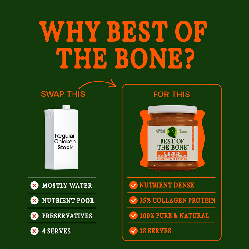 Best Of The Bone Chicken Bone Broth Concentrate - Organic Turmeric & Ginger