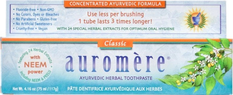 Auromere Ayurvedic Toothpaste Classic Licorice fluoride Free 117g