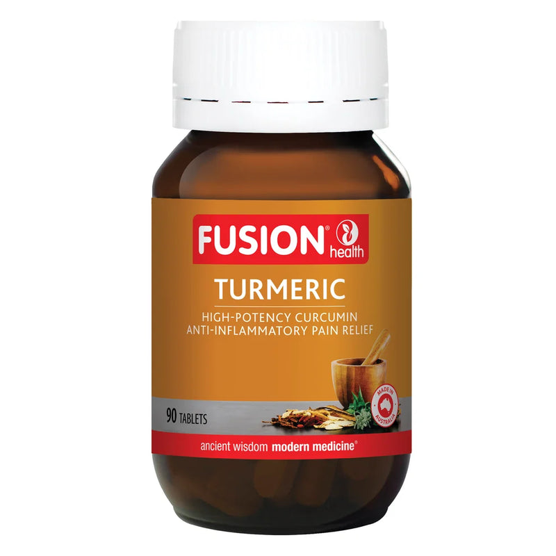 Fusion Health Turmeric 90 Tablets – High Strength Turmeric Herbal Supplement for Joint & Inflammation Support