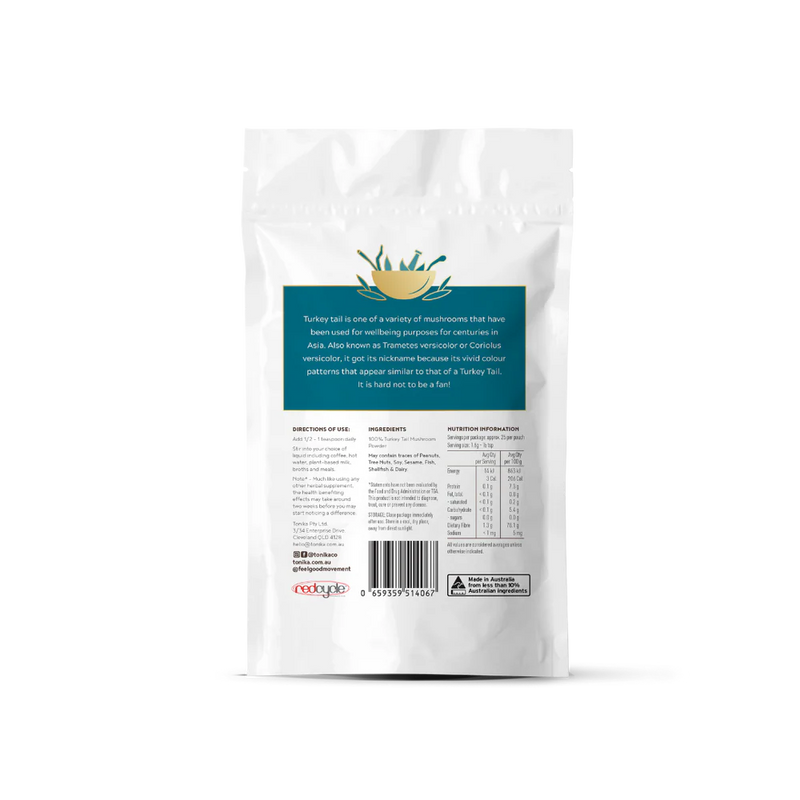 TONIKA Organic Turkey Tail Mushroom Powder - 90g