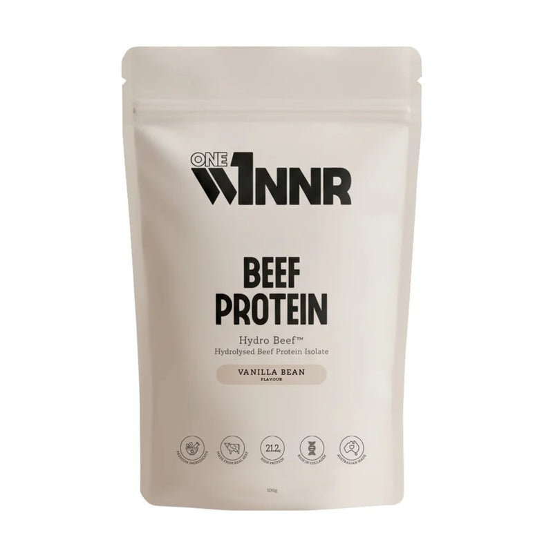ONE W1NNR Hydrolysed Beef Protein Isolate Vanilla Bean 500g