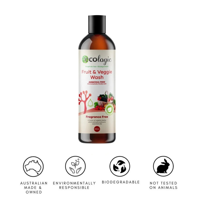 ECOLogic Fruit & Veggie Wash Fragrance Free 500ml