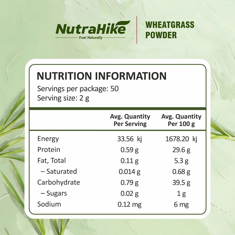 NutraHike Organic Wheatgrass Powder 100g