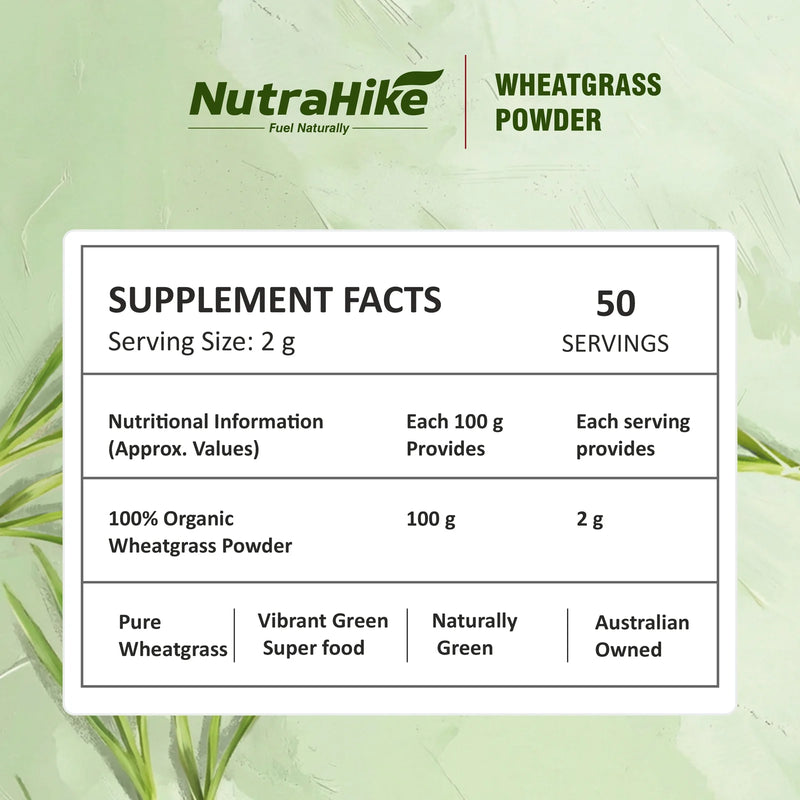 NutraHike Organic Wheatgrass Powder 100g