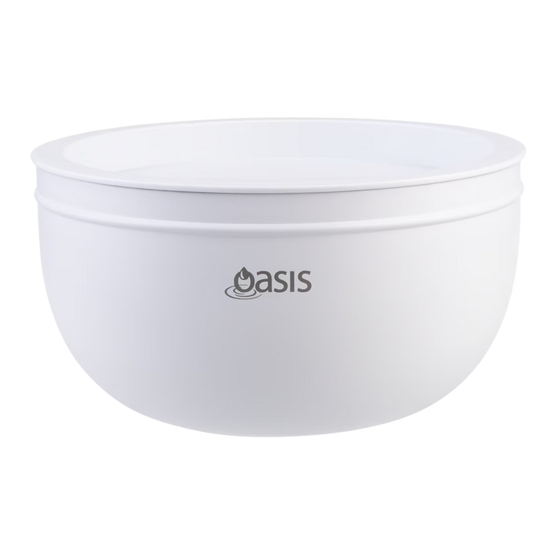 Oasis Stainless Steel Double Wall Salad Bowl White 2.8L