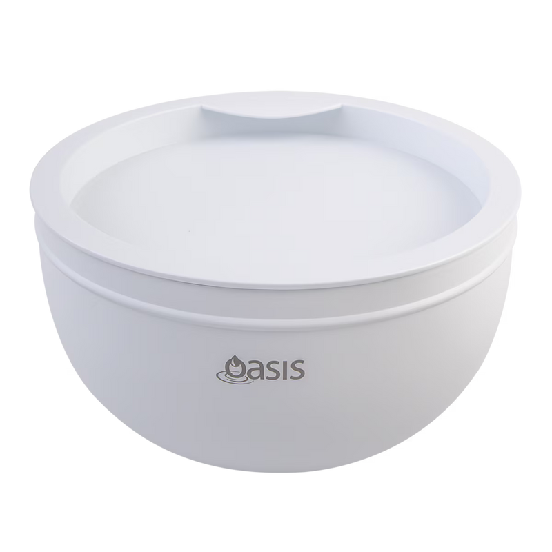 Oasis Stainless Steel Double Wall Salad Bowl White 2.8L