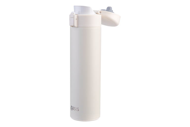 Oasis Stainless Steel Insulated Flip-Top Flask 480ml Alabaster- Double Wall Vacuum Thermos