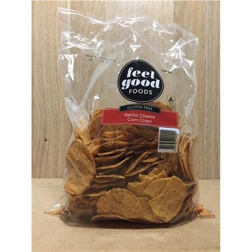FEEL GOOD FOODS Nacho Cheese Corn Chips 500G - Go Vita Burwood
