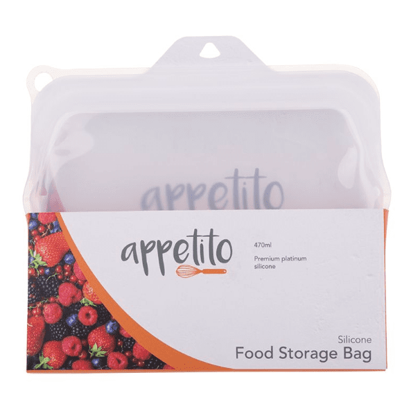 APPETITO SILICONE MEDIUM FOOD STORAGE BAG 470 ML - Go Vita Burwood