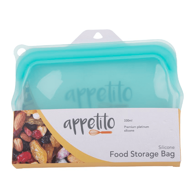 APPETITO SILICONE SMALL FOOD STORAGE BAG 330ML - AQUA - Go Vita Burwood