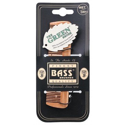 BASS BRUSHES Bamboo Wood Tortoise Comb Pocket Size - Fine Tooth 1 - Go Vita Burwood