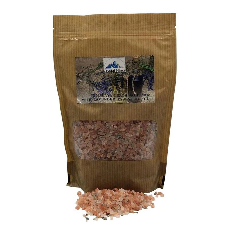 CRYSTAL MINES Himalayan Salt and Lavender Essential Oil Bath Soak 600 g - Go Vita Burwood