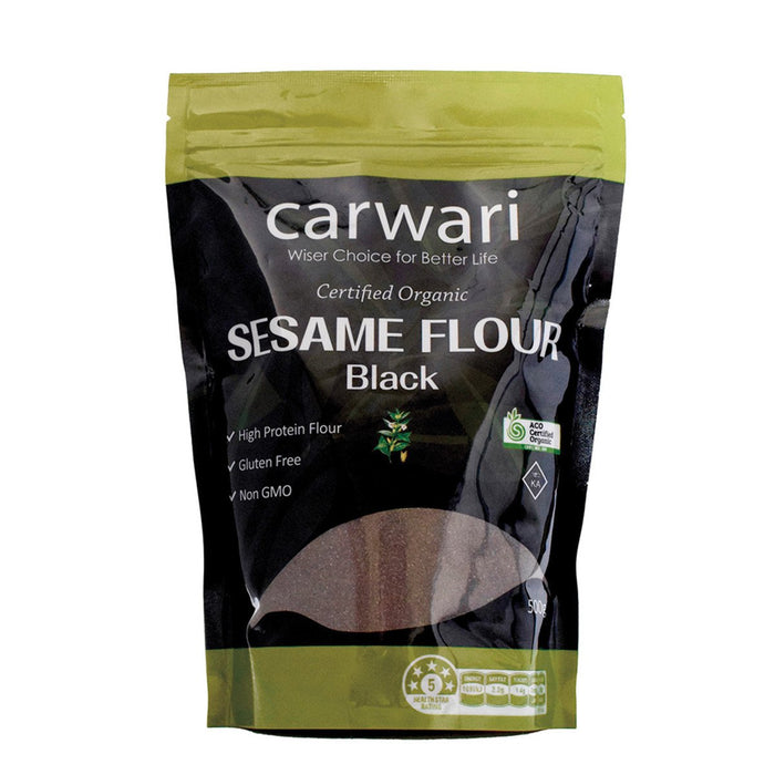 CARWARI Organic Sesame Seed Flour Black 500g - Go Vita Burwood