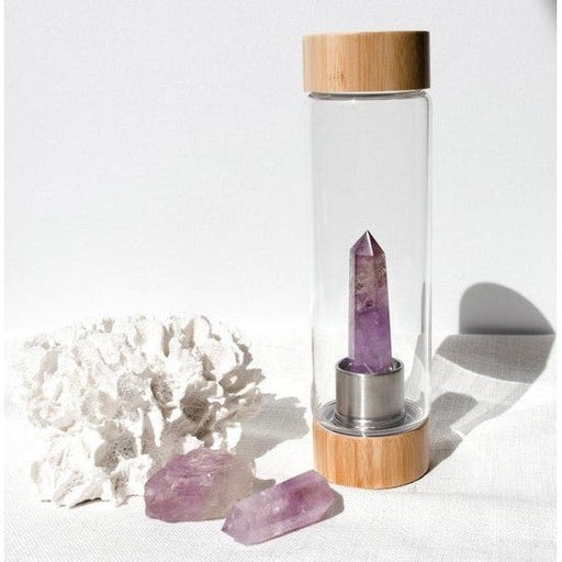 Amethyst Crystal Water Bottle - 550ml - Go Vita Burwood