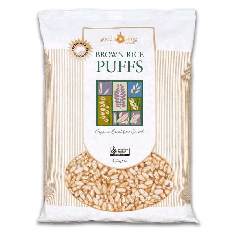 GOOD MORNING Brown Rice Puffs 175g - Go Vita Burwood