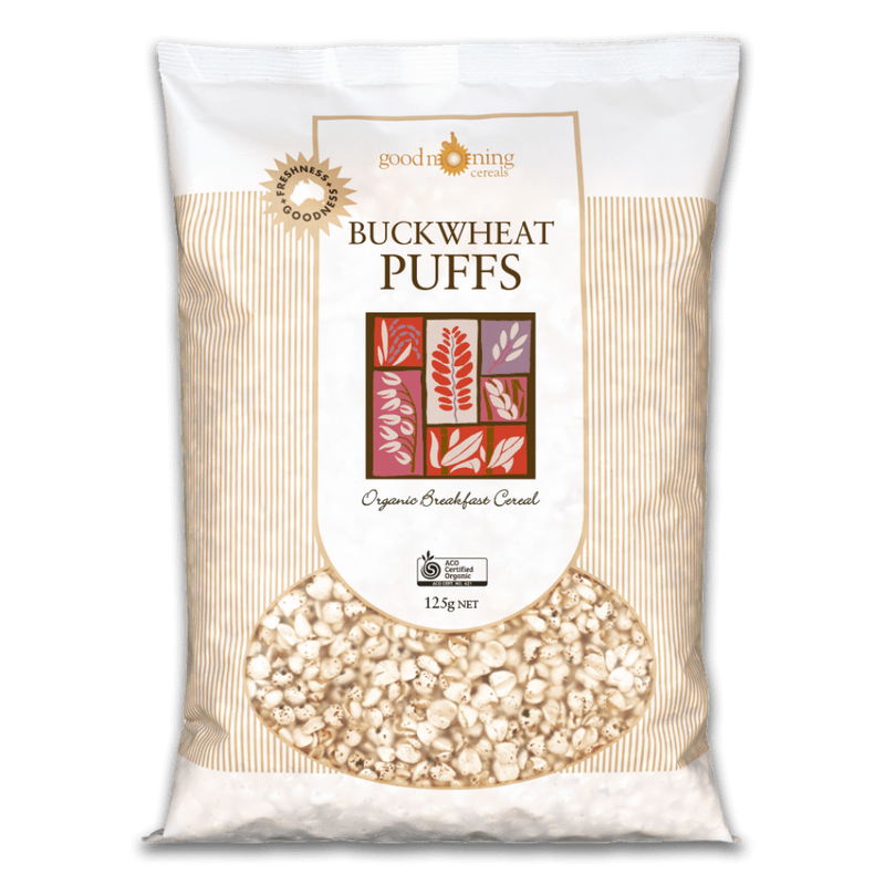 GOOD MORNING Buckwheat Puffs 125g - Go Vita Burwood