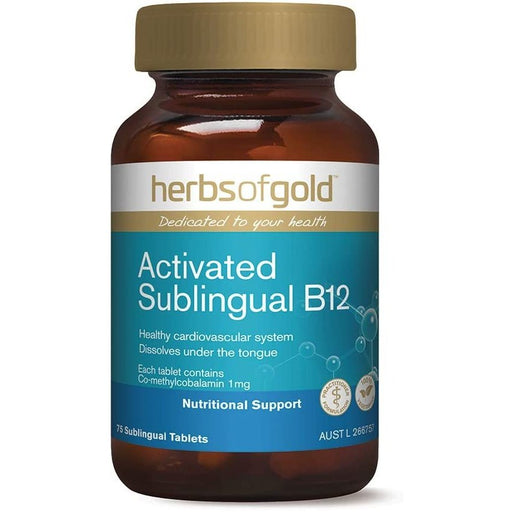 HERBS OF GOLD Activated Sublingual B12 75 Tabs - Go Vita Burwood
