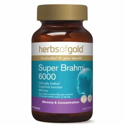HERBS OF GOLD Super Brahmi 6000 60 Tabs - Go Vita Burwood
