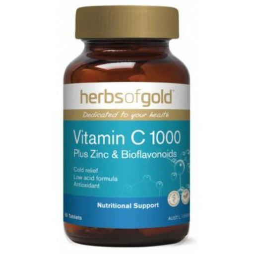 HERBS OF GOLD Vitamin C 1000 Plus Zinc & Bioflavonoids - Go Vita Burwood