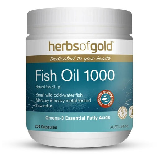 HERBS OF GOLD Fish Oil 1000 200c - Go Vita Burwood