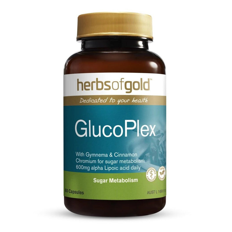 HERBS OF GOLD GlucoPlex 60vc - Go Vita Burwood