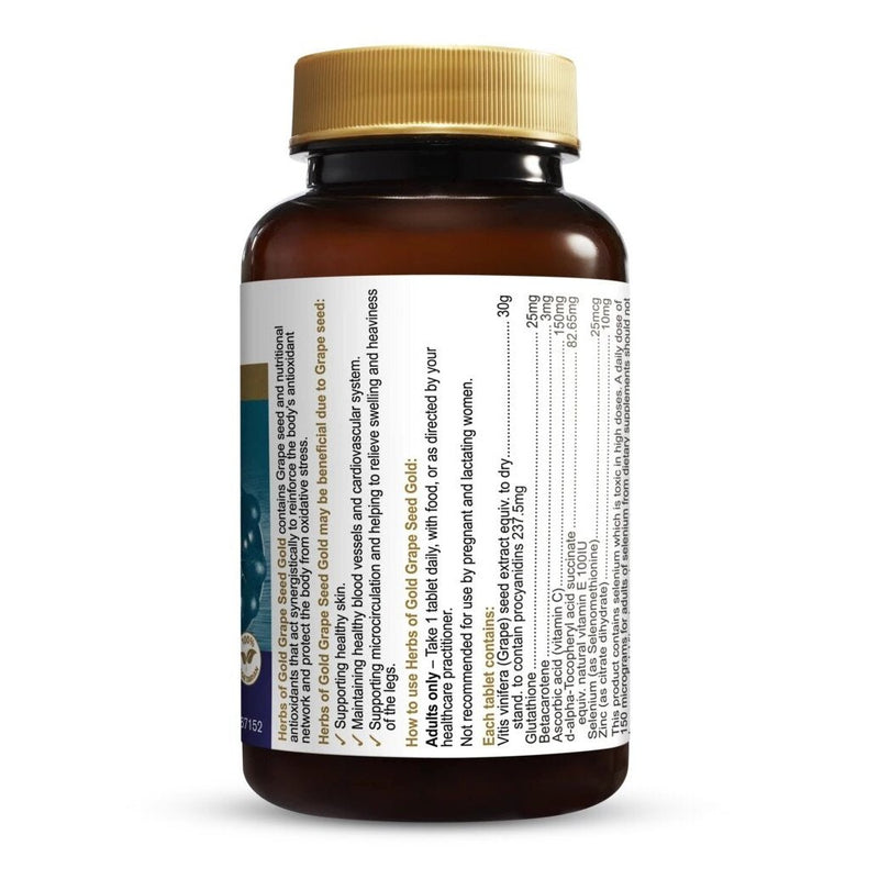 HERBS OF GOLD Grape Seed Gold 60 tab - Go Vita Burwood