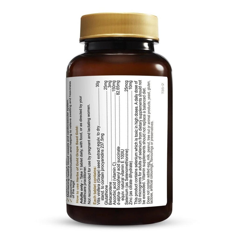 HERBS OF GOLD Grape Seed Gold 60 tab - Go Vita Burwood