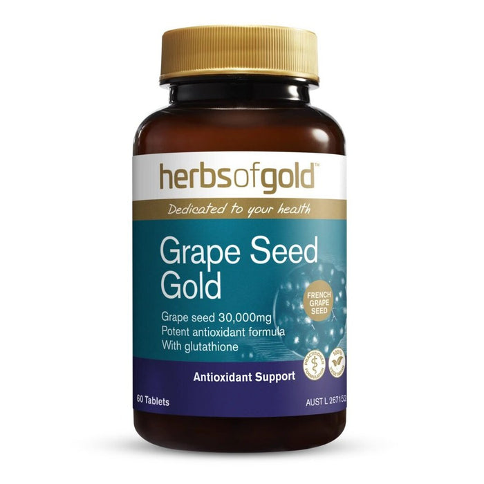 HERBS OF GOLD Grape Seed Gold 60 tab - Go Vita Burwood
