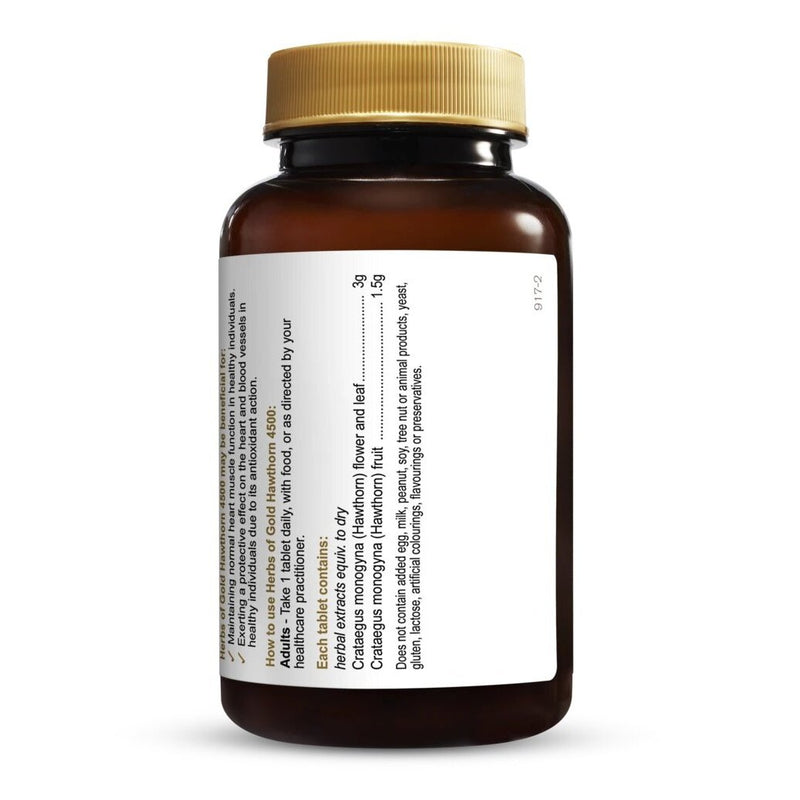 HERBS OF GOLD Hawthorn 4500 60 tabs - Go Vita Burwood