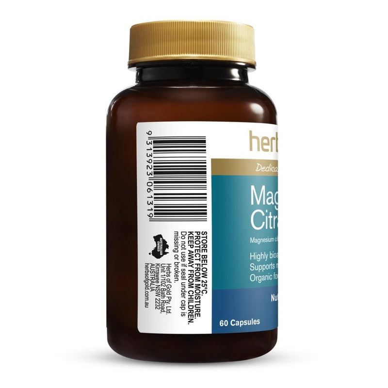 HERBS OF GOLD Magnesium Citrate 900 60v/c - Go Vita Burwood