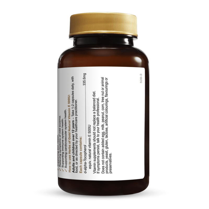 HERBS OF GOLD Natural Vitamin E 500IU 100c - Go Vita Burwood