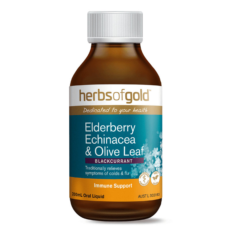 HERBS OF GOLD Elderberry Echinacea & Olive Leaf - Go Vita Burwood