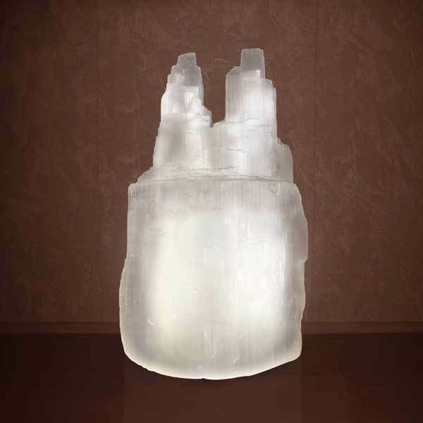 LUVIN LIFE Selenite Twin Tower Lamp Small - Go Vita Burwood