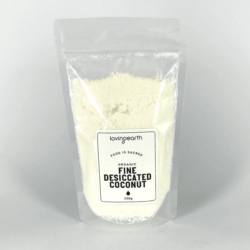 LOVING EARTH Coconut Fine Desiccated 250gm - Go Vita Burwood