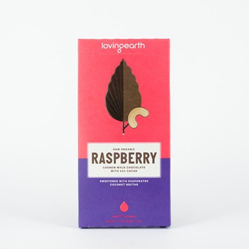 LOVING EARTH Raspberry Cashew Mylk Chocolate 80g - Go Vita Burwood