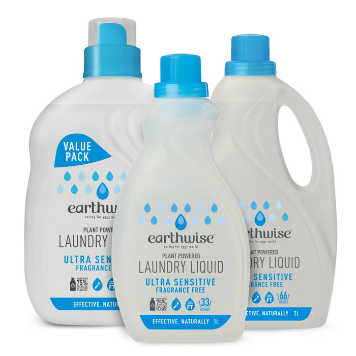 EARTHWISE Laundry Liquid Ultra Sensitive Fragrance Free - Go Vita Burwood
