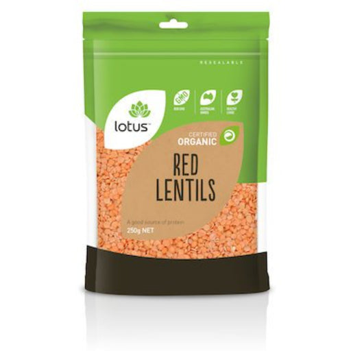 LOTUS Lentils Red Split Organic 250g - Go Vita Burwood