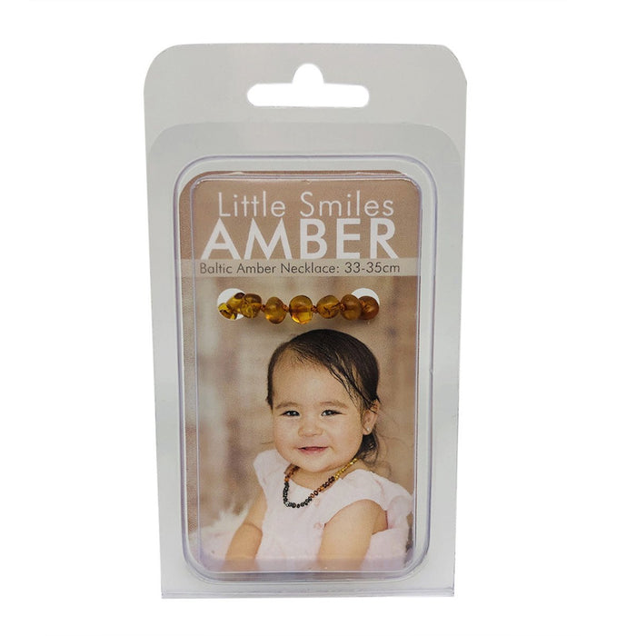 Little Smiles Amber Baby Amber Necklace Teething (33 - 35cm) Brown - Go Vita Burwood