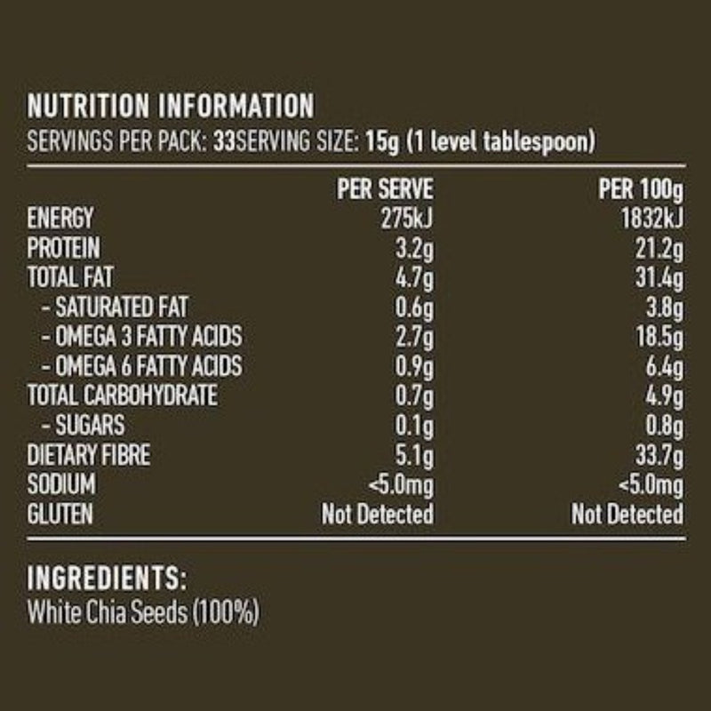 LOTUS Chia Seeds White 500g - Go Vita Burwood