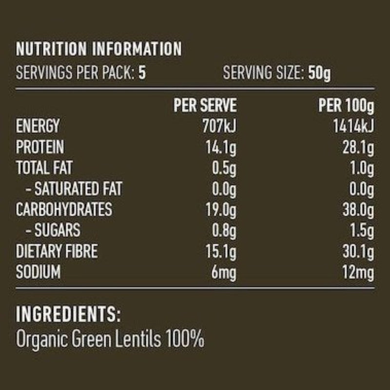 LOTUS Lentils Green Organic 250g - Go Vita Burwood