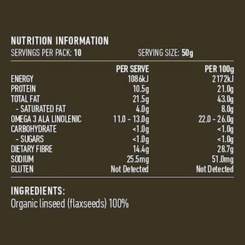 LOTUS Linseed (Flaxseed) Golden Organic 500g - Go Vita Burwood