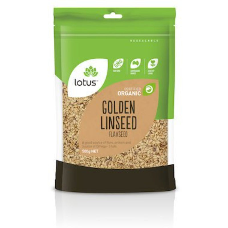LOTUS Linseed (Flaxseed) Golden Organic 500g - Go Vita Burwood