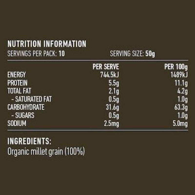 LOTUS Millet Hulled Organic 500g - Go Vita Burwood