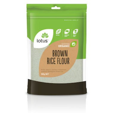 LOTUS Rice Flour Brown Organic 500g - Go Vita Burwood
